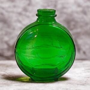 Antique 1930s Emerald Green Sunsweet Prune Juice Canteen Bottle 1 Qt, Owens-Ill